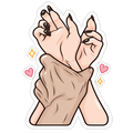 Cute Hand Heart Gesture Sticker
