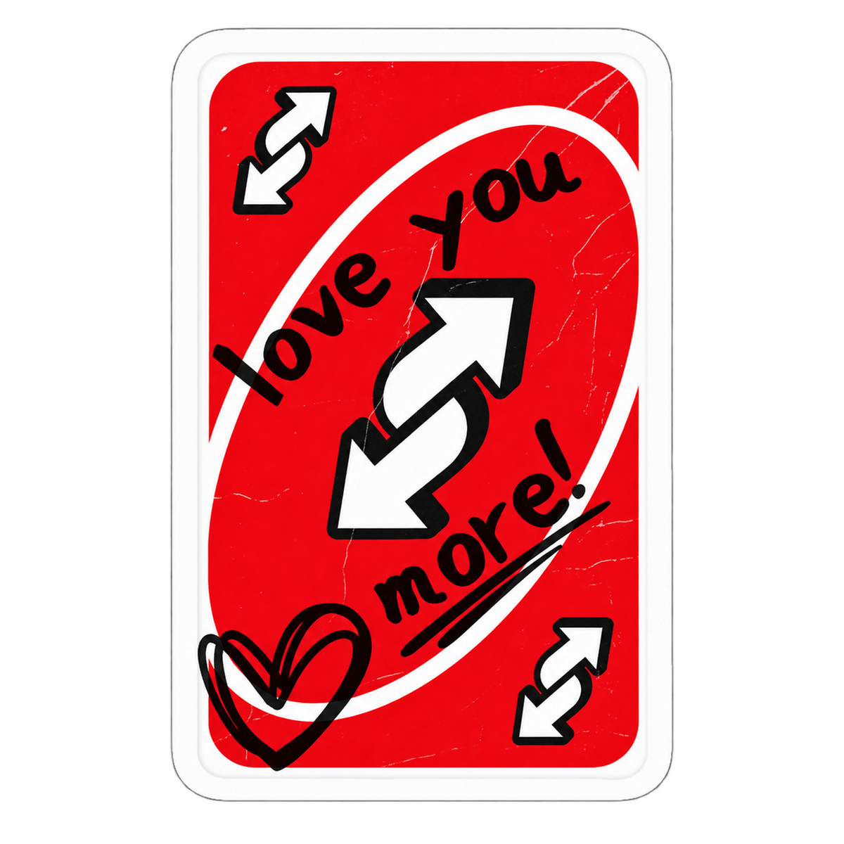 Love You More Red Arrow Sticker