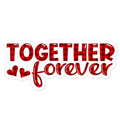 Together Forever Red Plaid Sticker