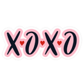 XOXO Pink & Black Heart Sticker