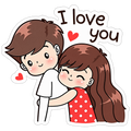I Love You Couple Sticker