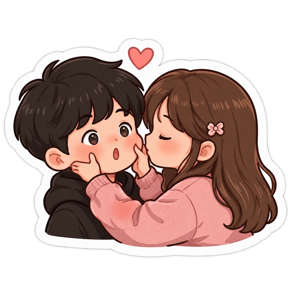 Cute Couple Kiss Sticker