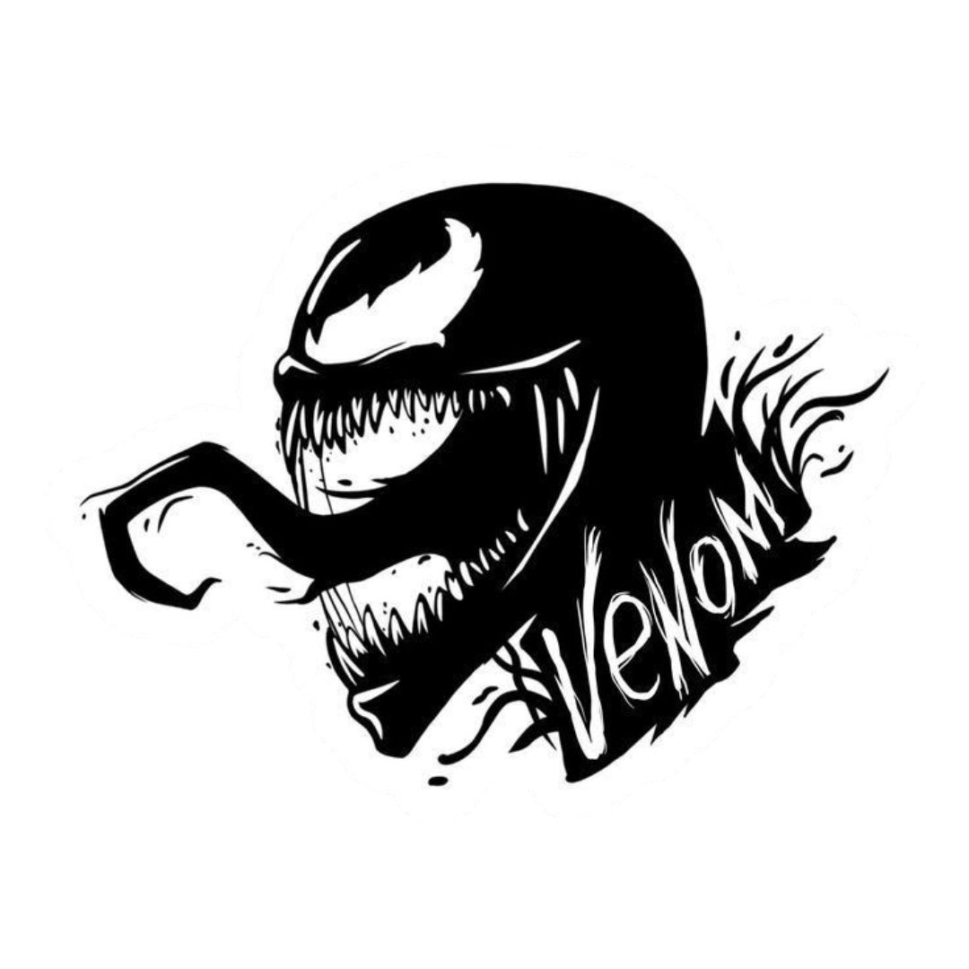 Venom Black & White Sticker