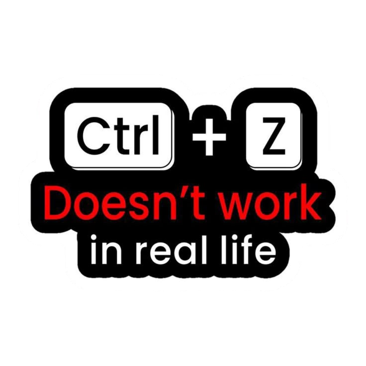Ctrl + Z Funny Computer Sticker