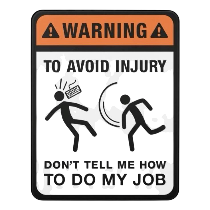 Warning To Avoid Injury Funny Sticker