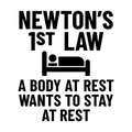 Newton's First Law Funny Science Sticker