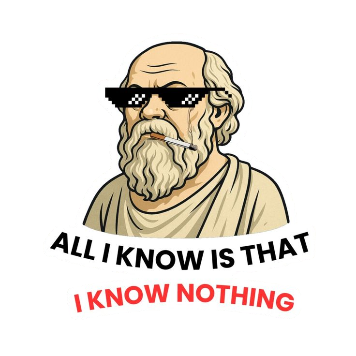 All I Know Is That I Know Nothing Funny Sticker
