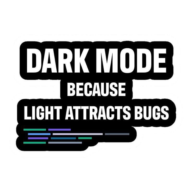 Dark Mode Funny Tech Sticker