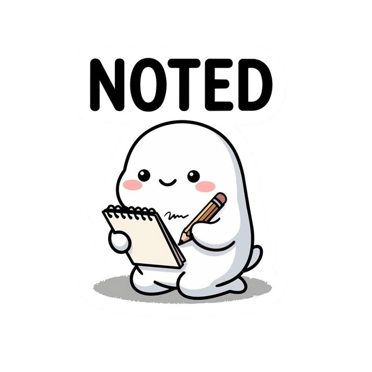 Noted Cute Character Sticker