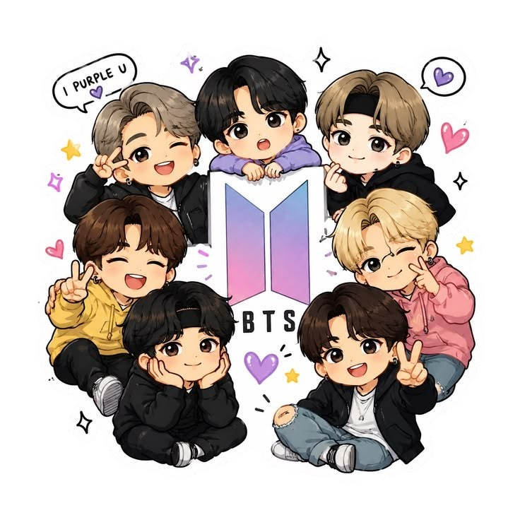 BTS Cute Chibi Stickers – K-pop ARMY Collection | Swell Stickers