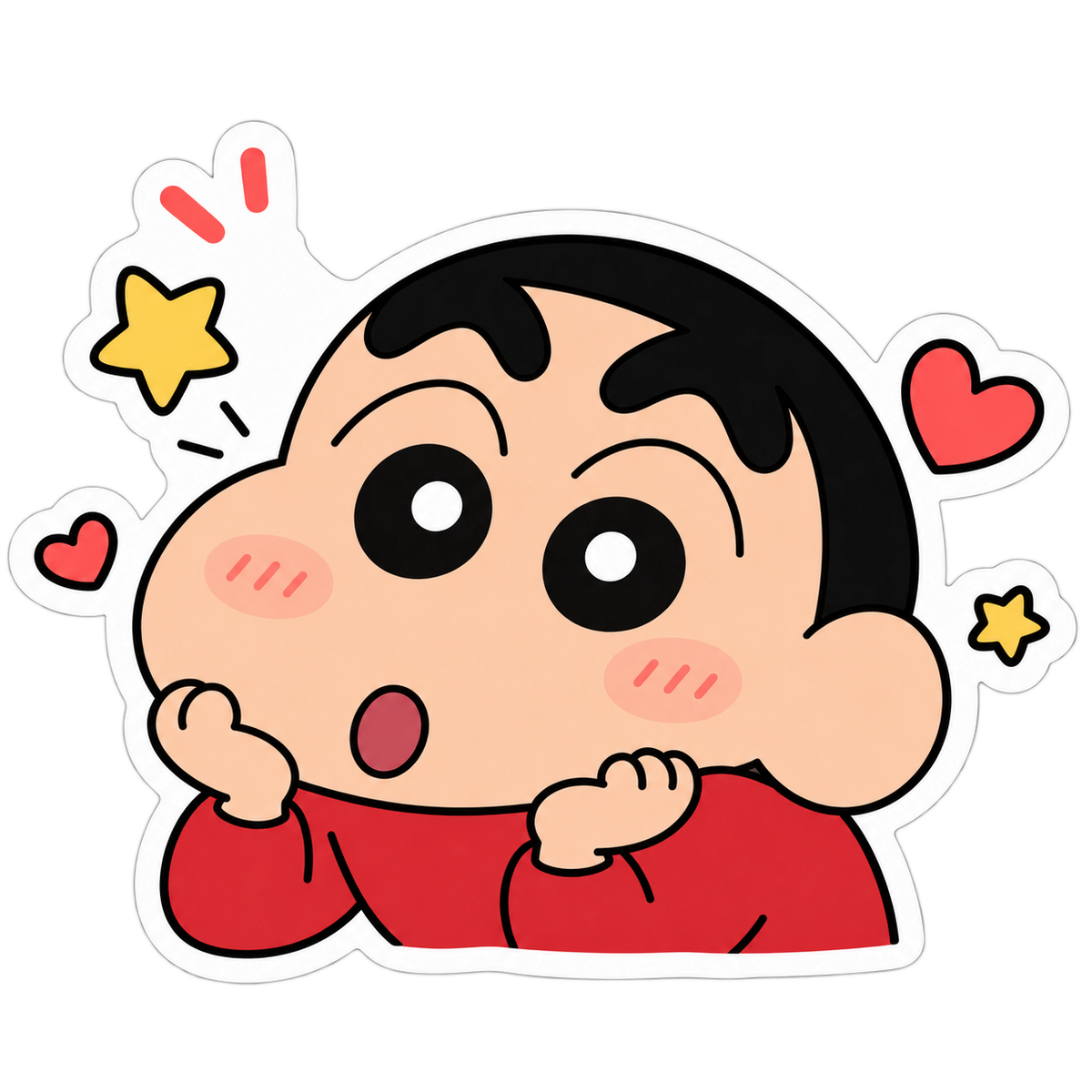 Cute Chibi Boy Hearts & Stars Sticker