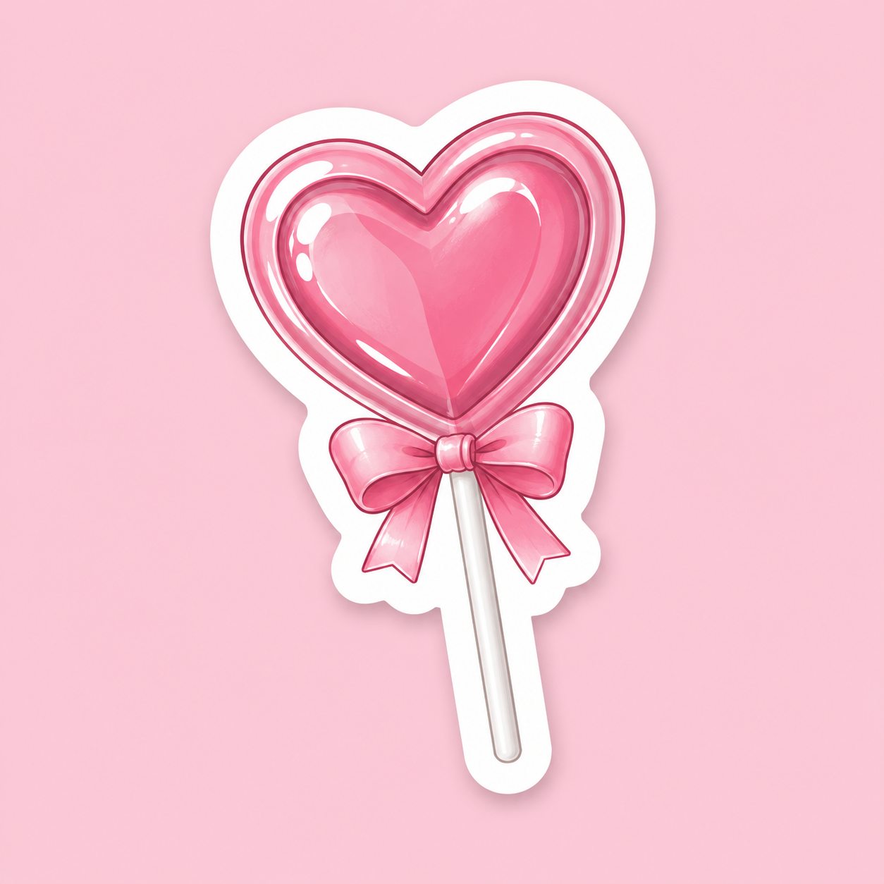 Heart Lollipop Cute Pink Sticker