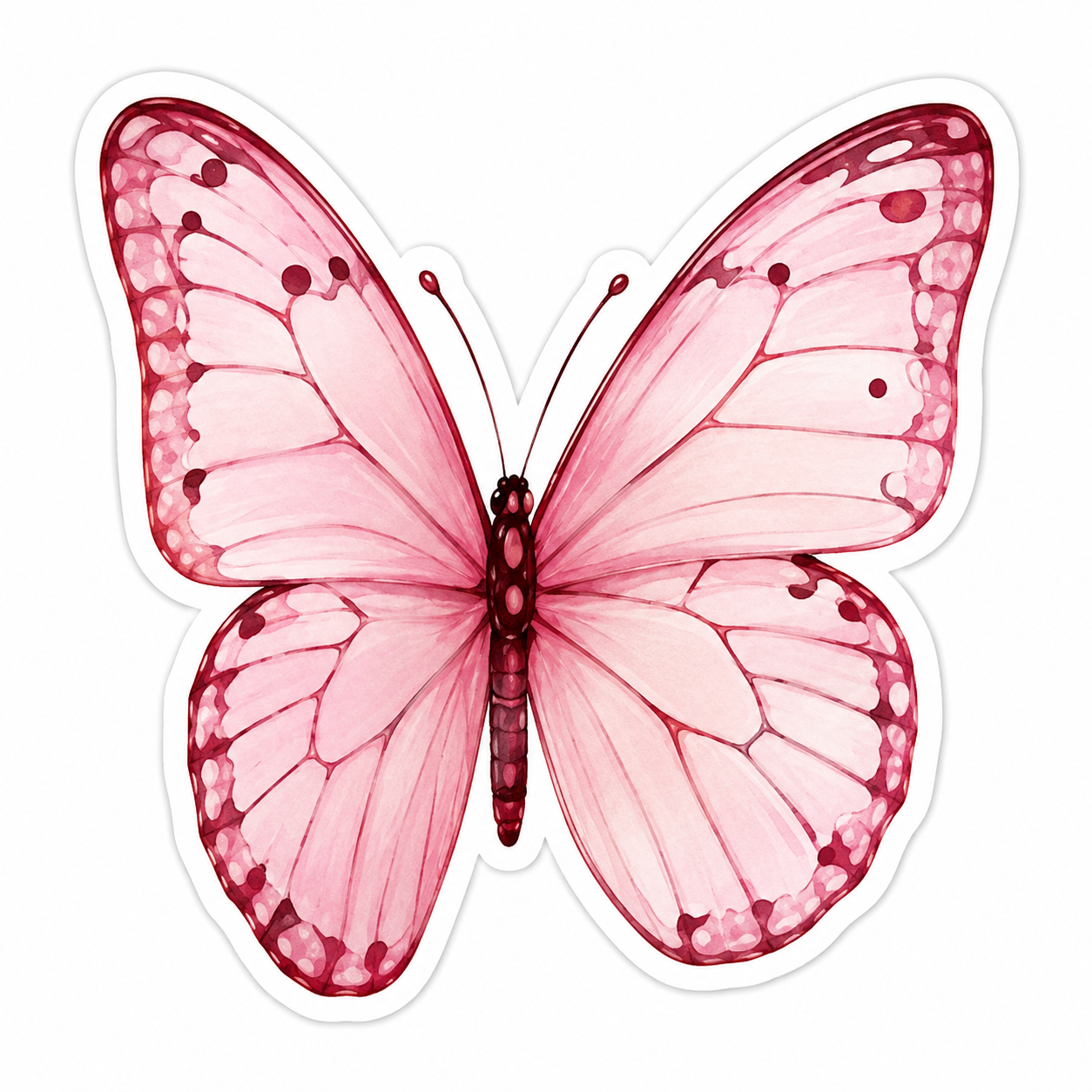Pink Butterfly Aesthetic Sticker