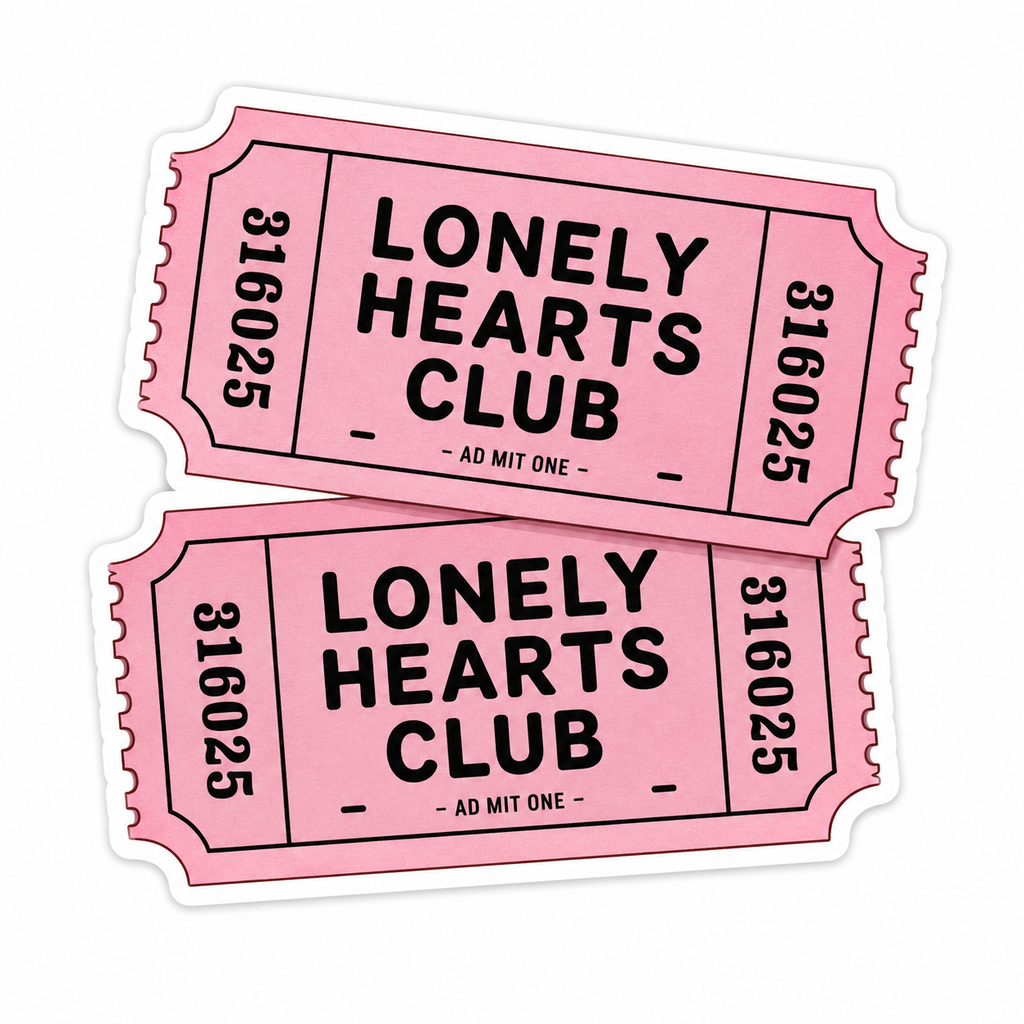 Lonely Hearts Club Pink Quote Sticker