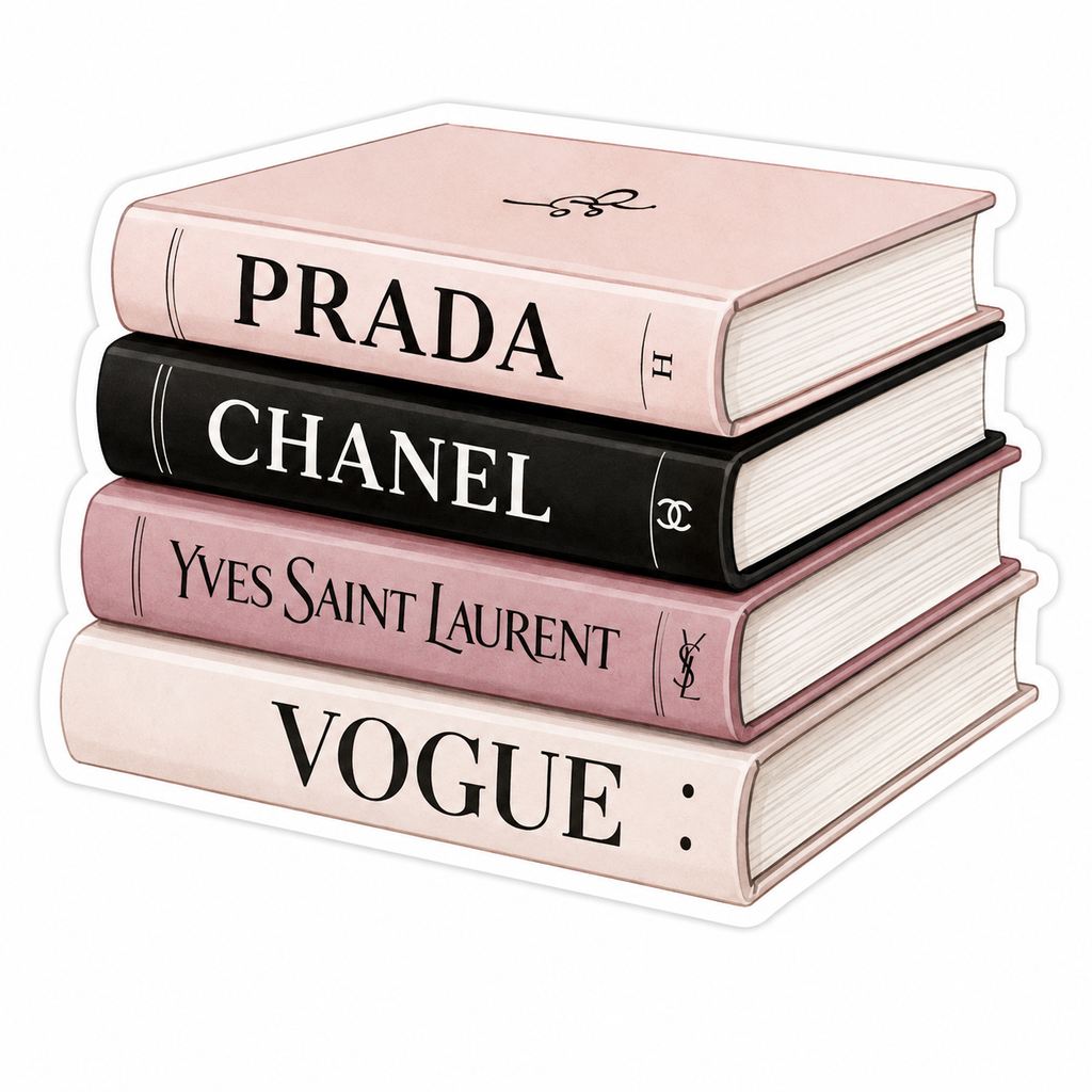 Fashion Designer Books Aesthetic Sticker