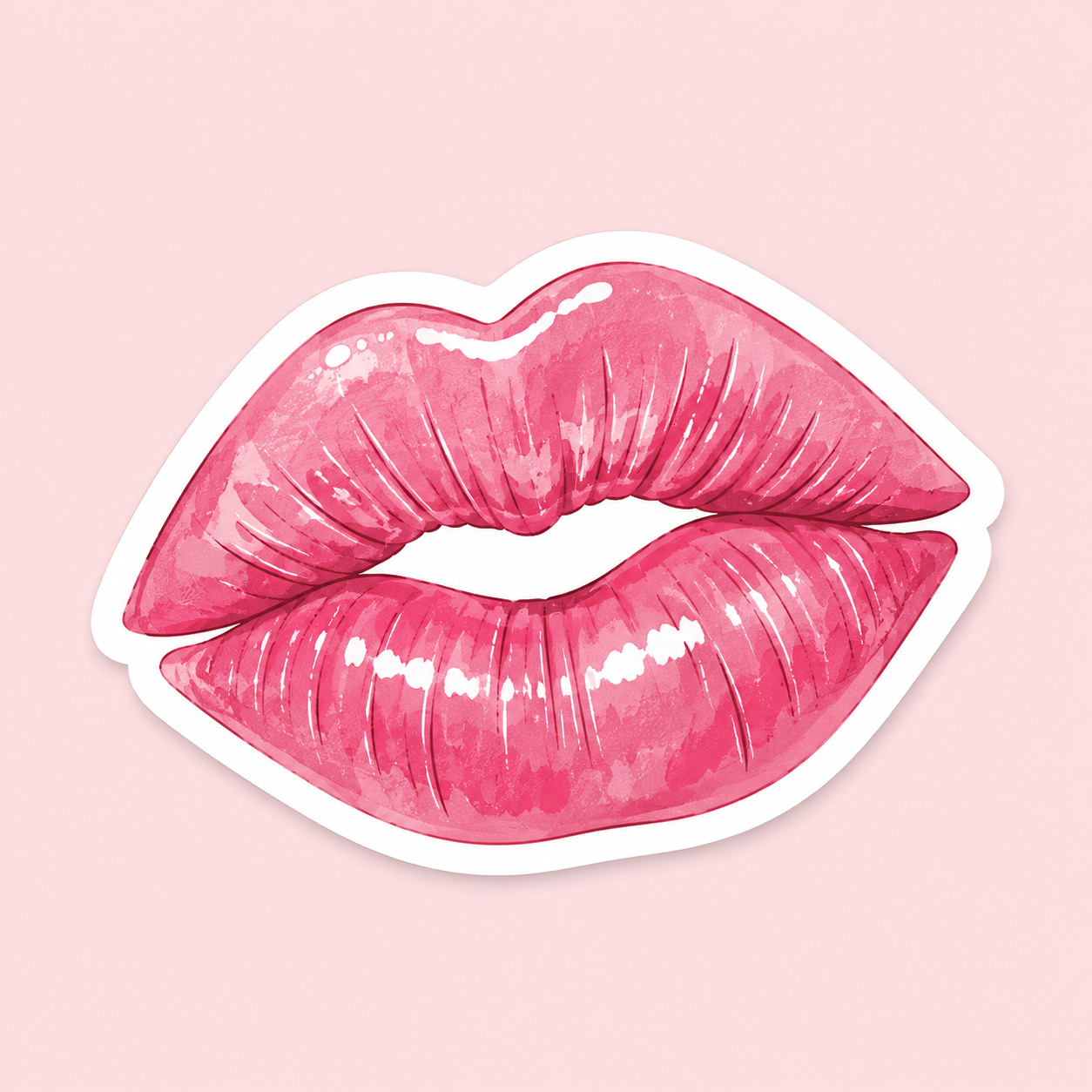 Pink Lips Aesthetic Sticker