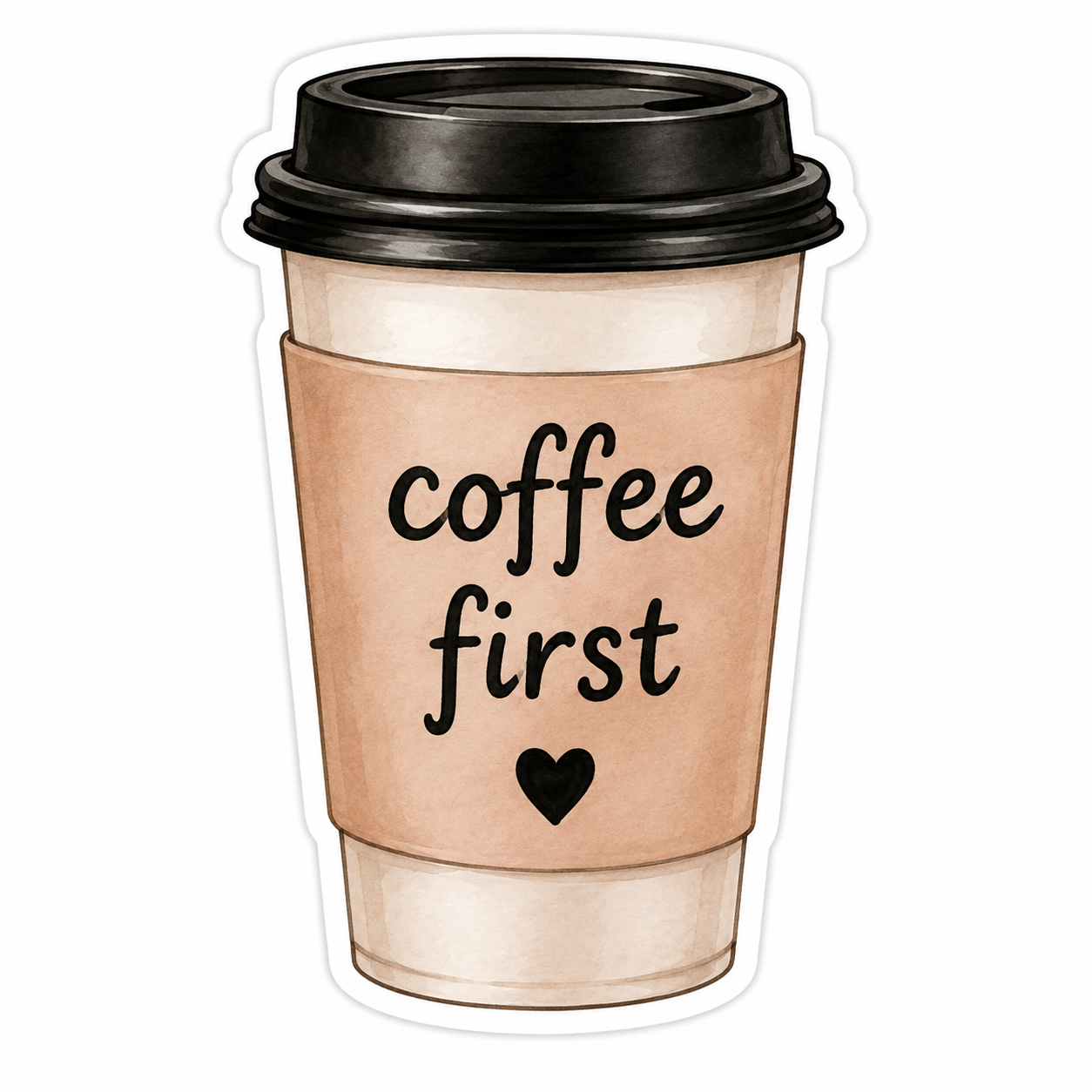 Coffee First Cute Coffee Sticker