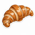 Cute Croissant Food Aesthetic Sticker