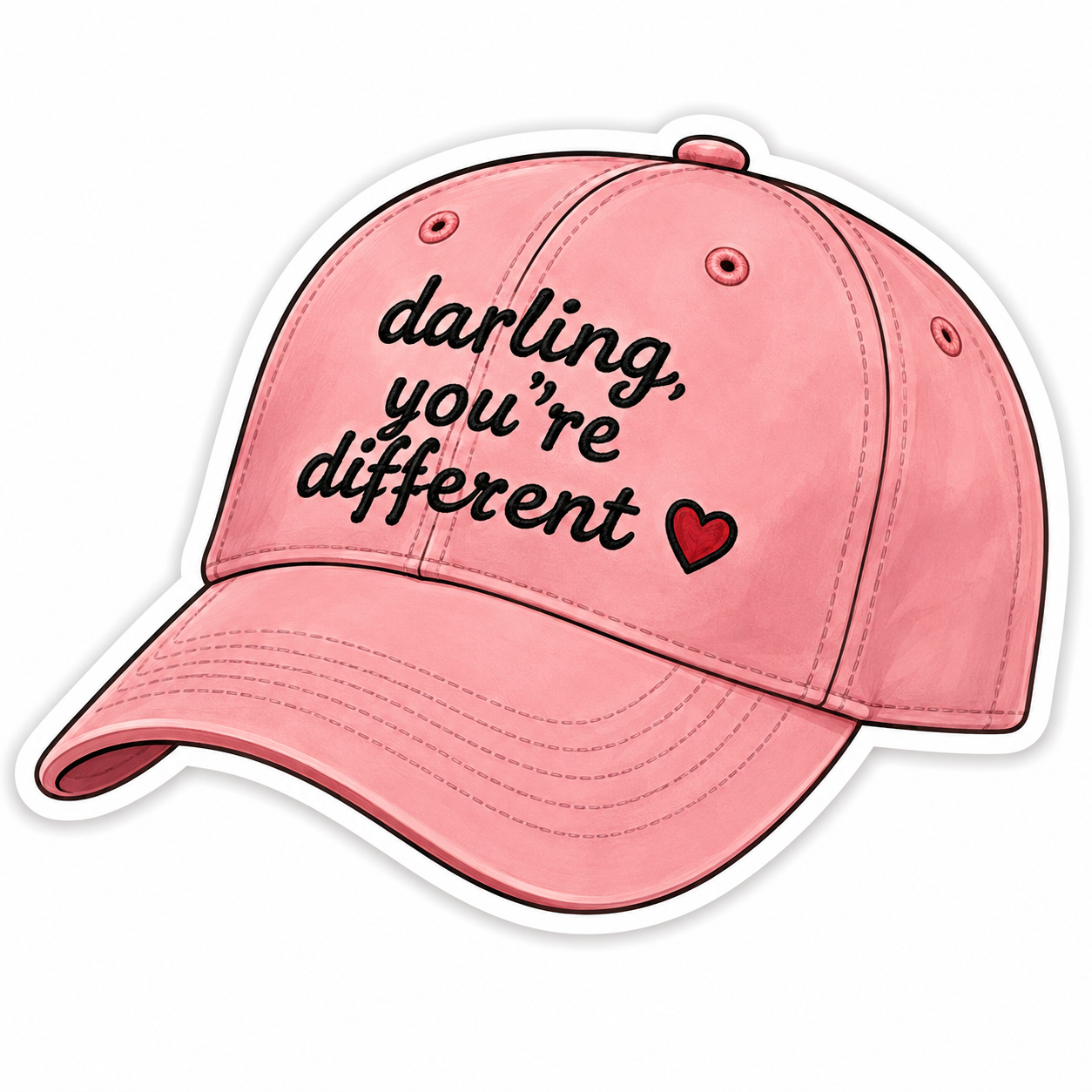 Darling You’re Different Pink Cap Sticker