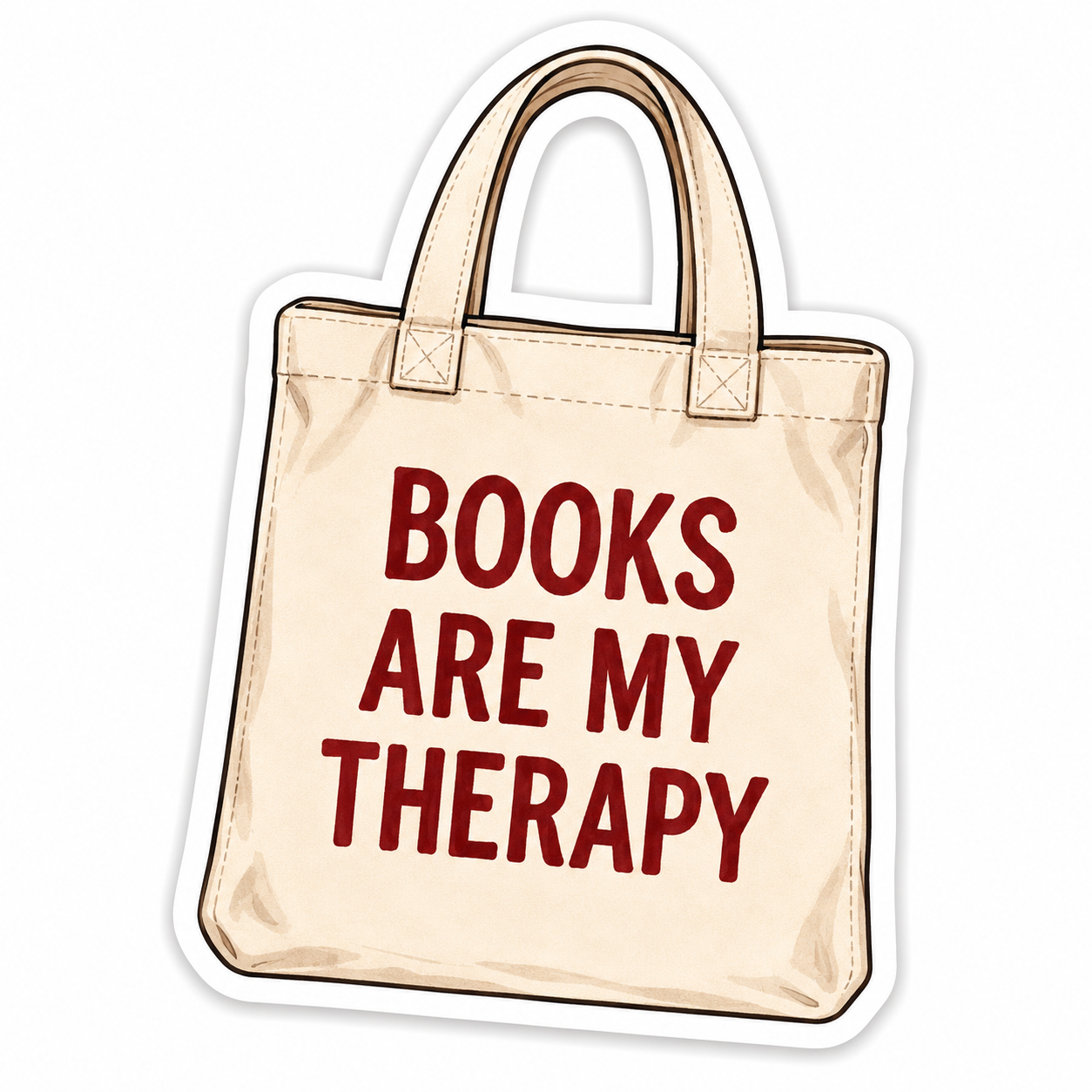 Books Are My Therapy Book Lover Sticker
