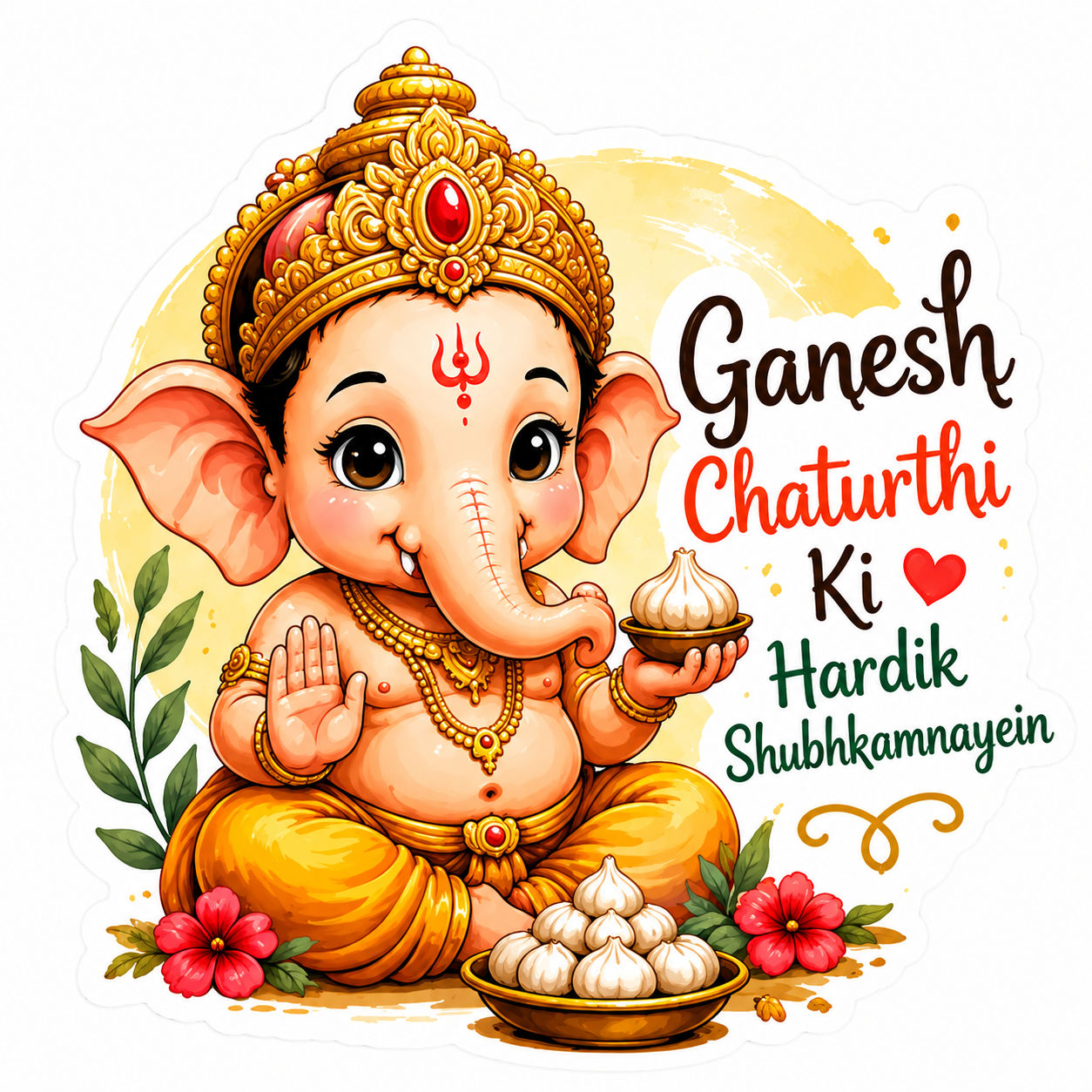 Ganesh Chaturthi Ki Hardik Shubhkamnaye Sticker