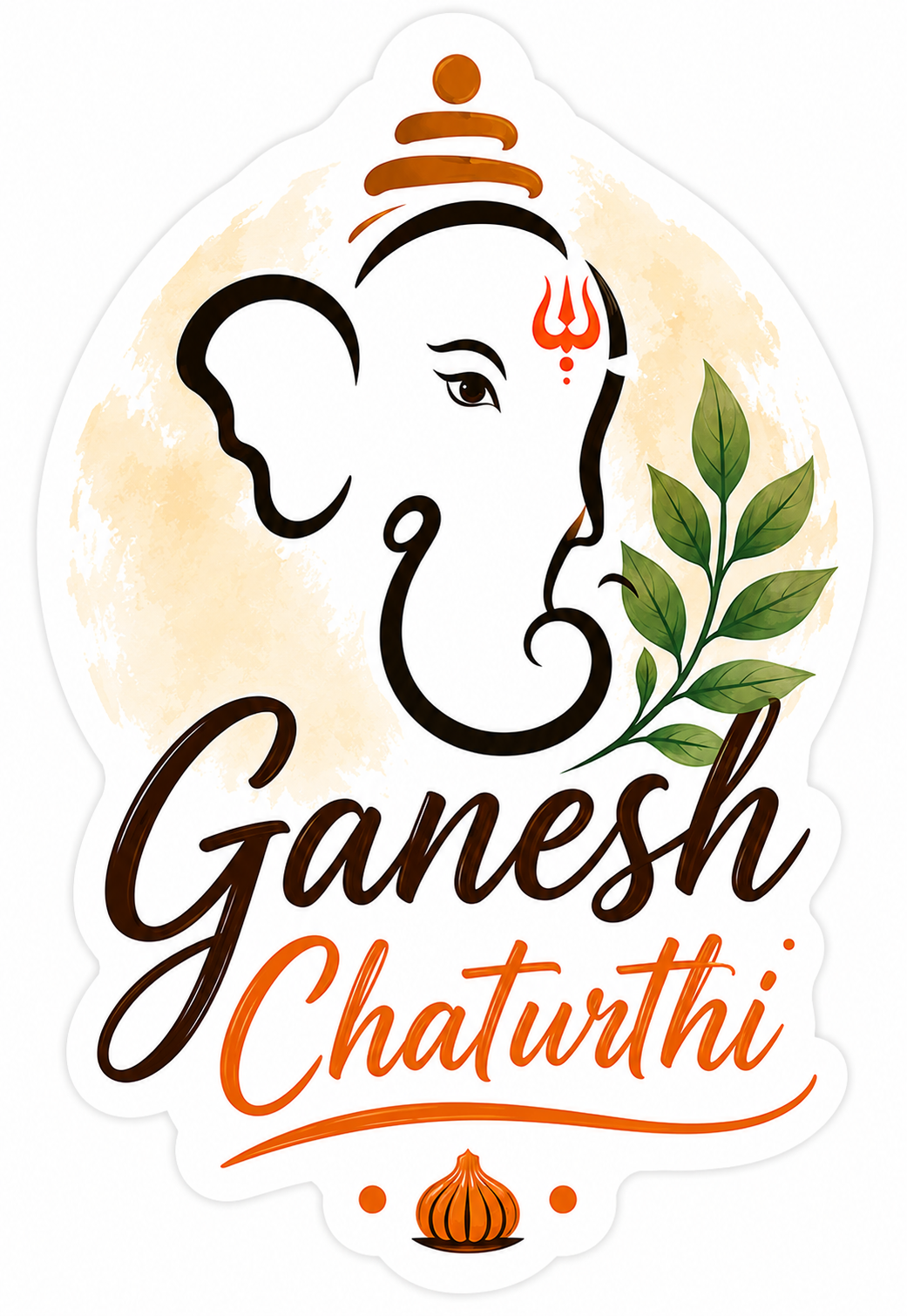 Ganesh Chaturthi Leaf Sticker