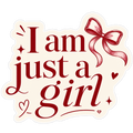 I Am Just a Girl Bow Sticker