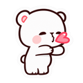 Kawaii Bear Blowing Heart Kiss Sticker