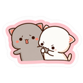 Kawaii Cats Comforting Each Other Sticker