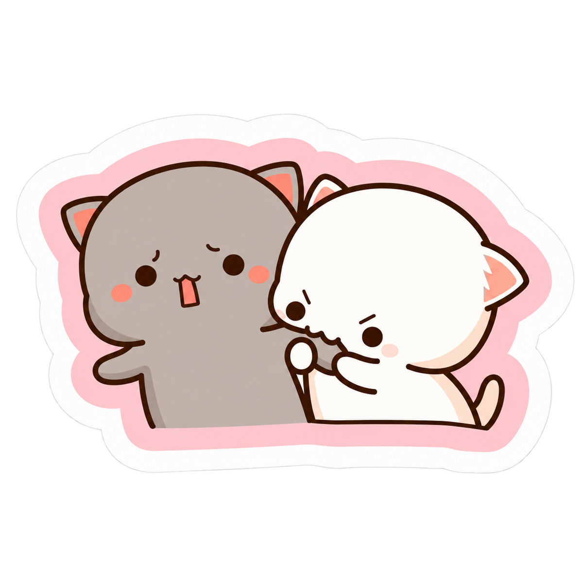 Kawaii Cats Comforting Each Other Sticker