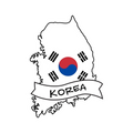 South Korea Map Flag Sticker – Korean Country Outline Decal | Swell Stickers