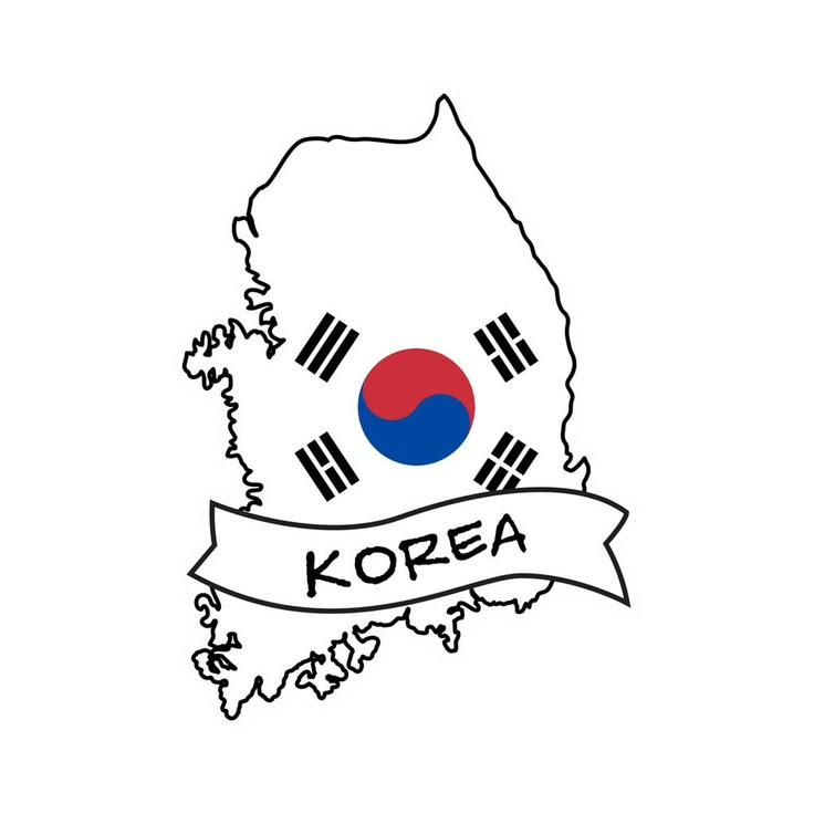 South Korea Map Flag Sticker – Korean Country Outline Decal | Swell Stickers