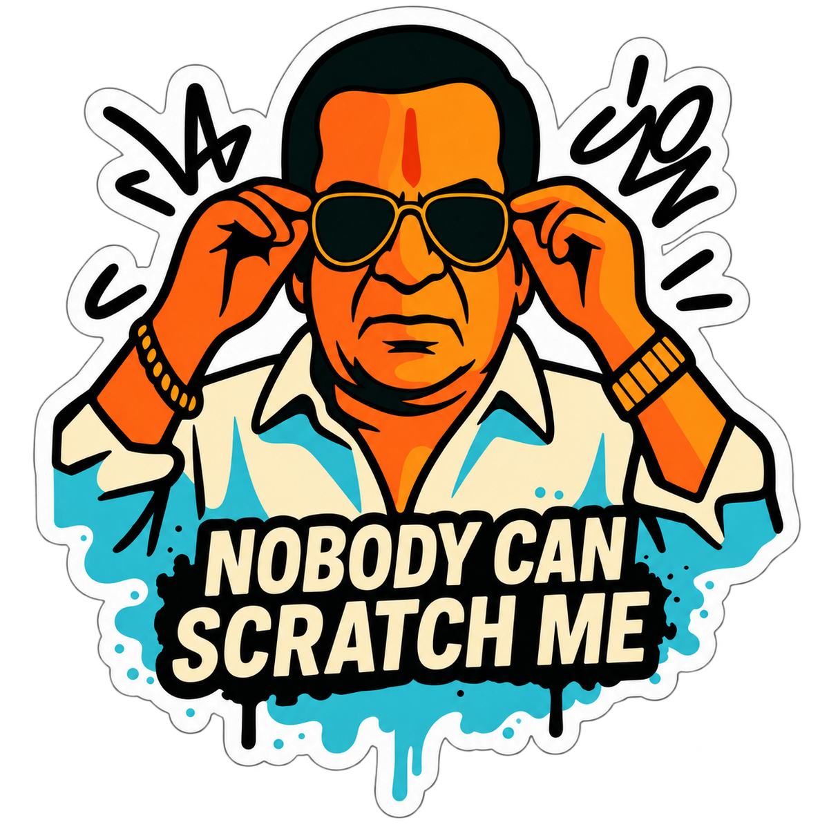 Nobody Can Scratch Me Funny Sticker