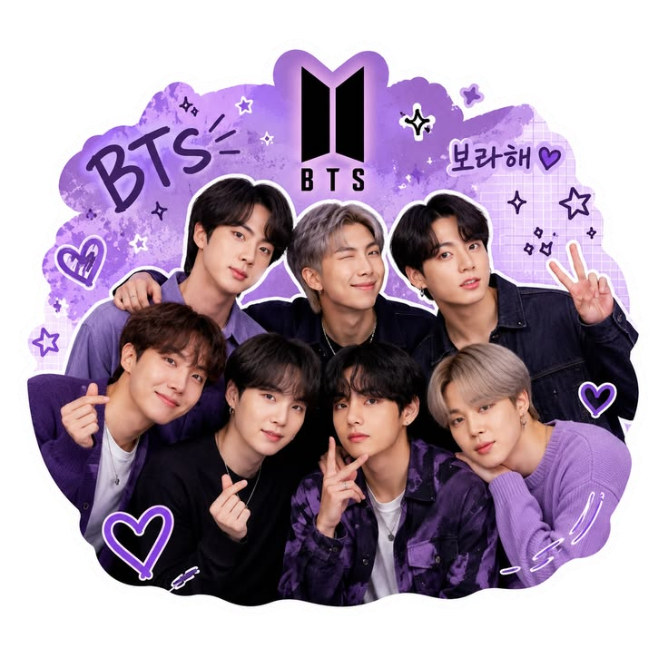 BTS ARMY Purple Aesthetic Stickers – K-pop Fan Collection | Swell Stickers