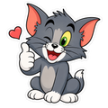 Winking Tom Heart & Thumbs Up Sticker